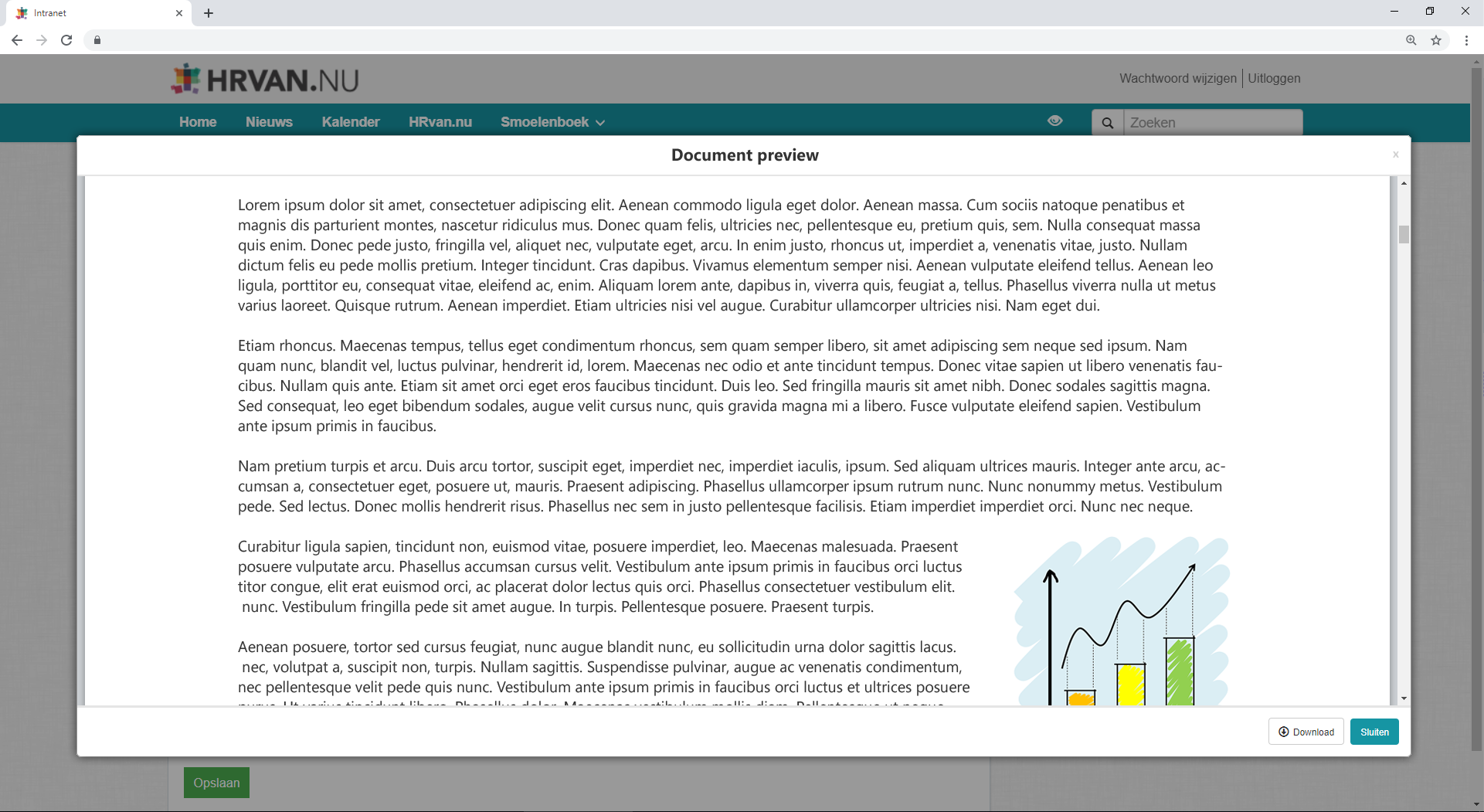 Intranet document preview