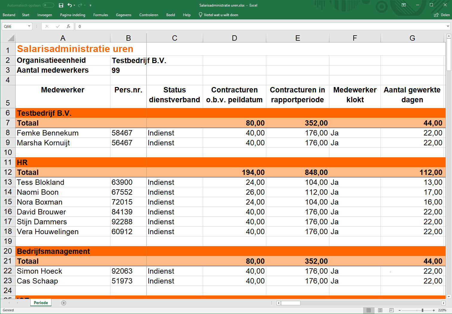 Salarisadministratie Rapportage